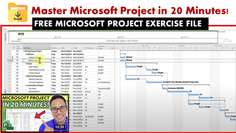 Microsoft Project Exercise File - Alvin the PM